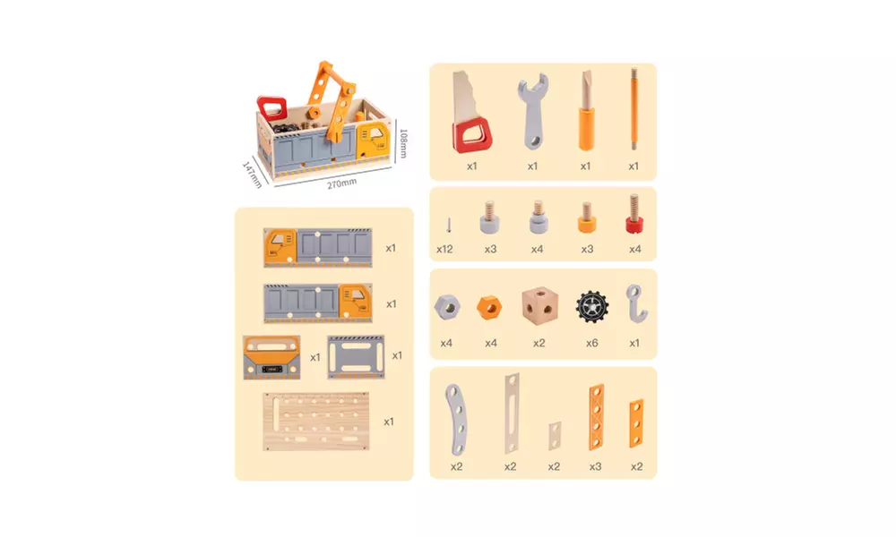 Classic Toy Car Tool Box Set, Workbench Tools for Toddlers Boys Girls - Second Medium