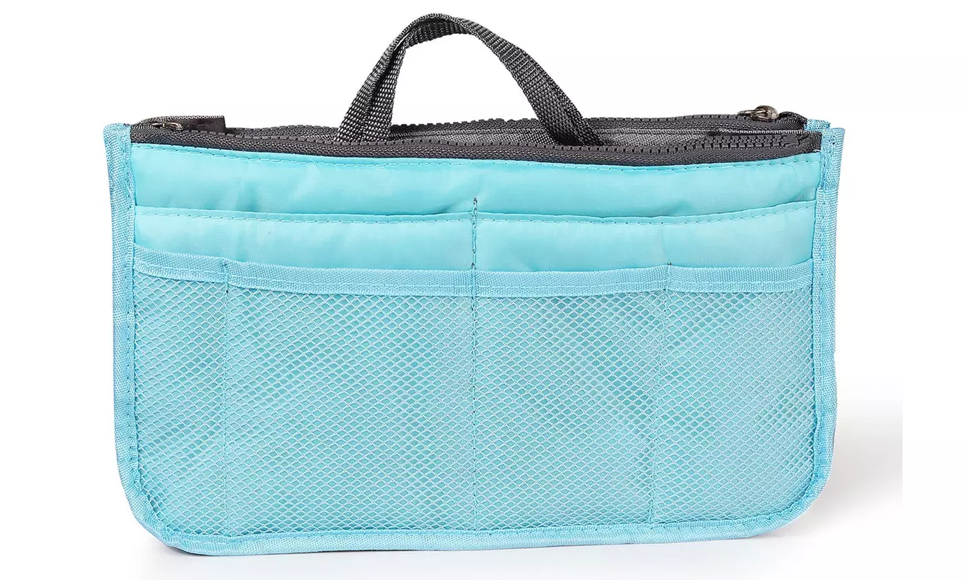 iMounTEK Large Travel Tote Handbag Insert Bag Purse Liner w/ Zippers