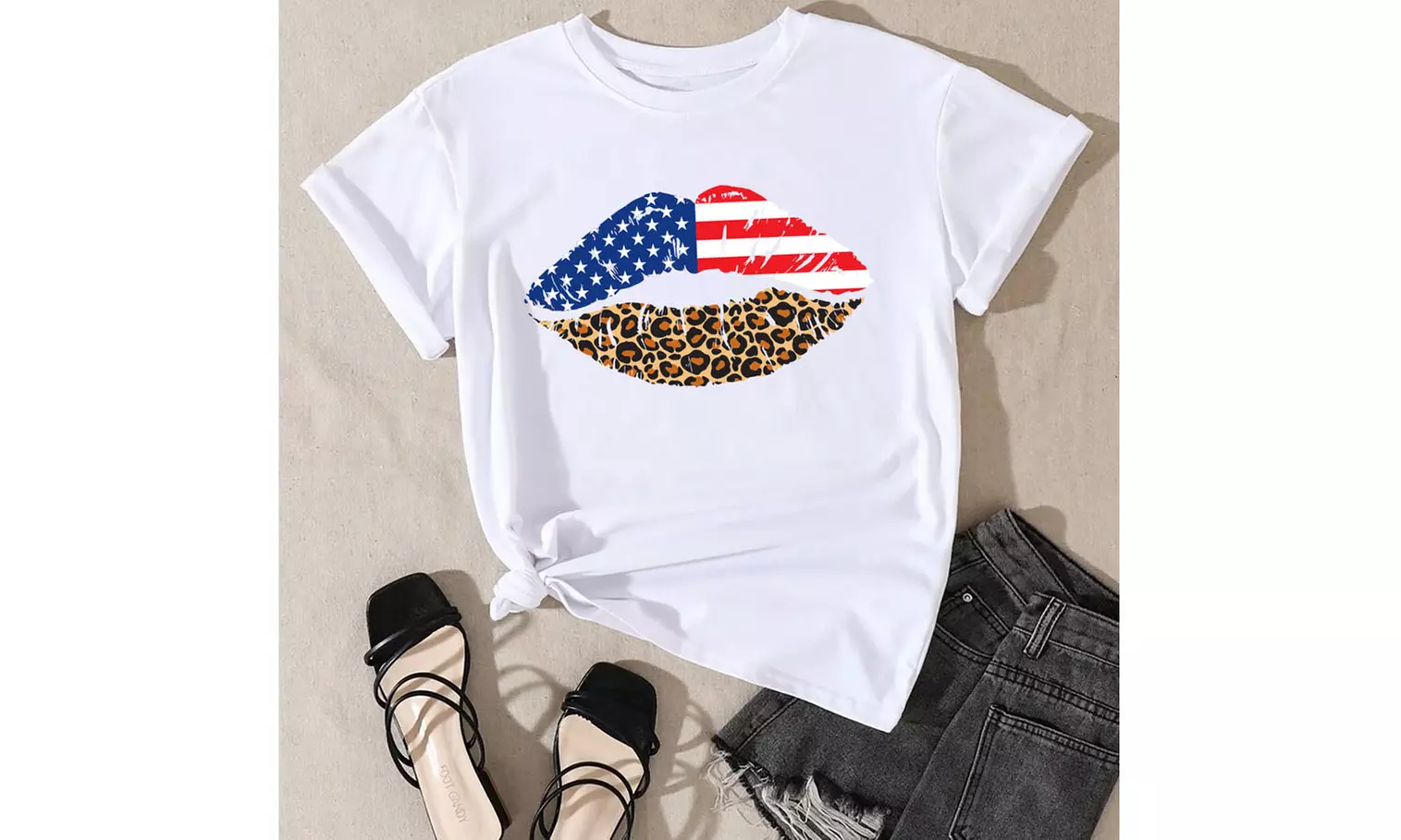 Women Miss American Flag Patriotic T-Shirt (S-2XL)