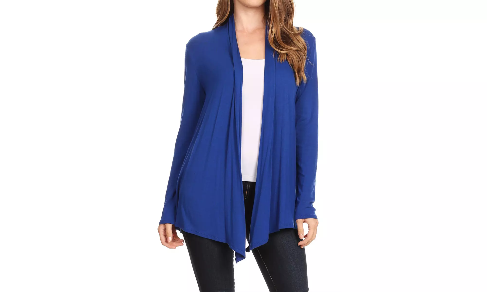 Solid Lightweight Soft Long Sleeves Open Front Cardigan