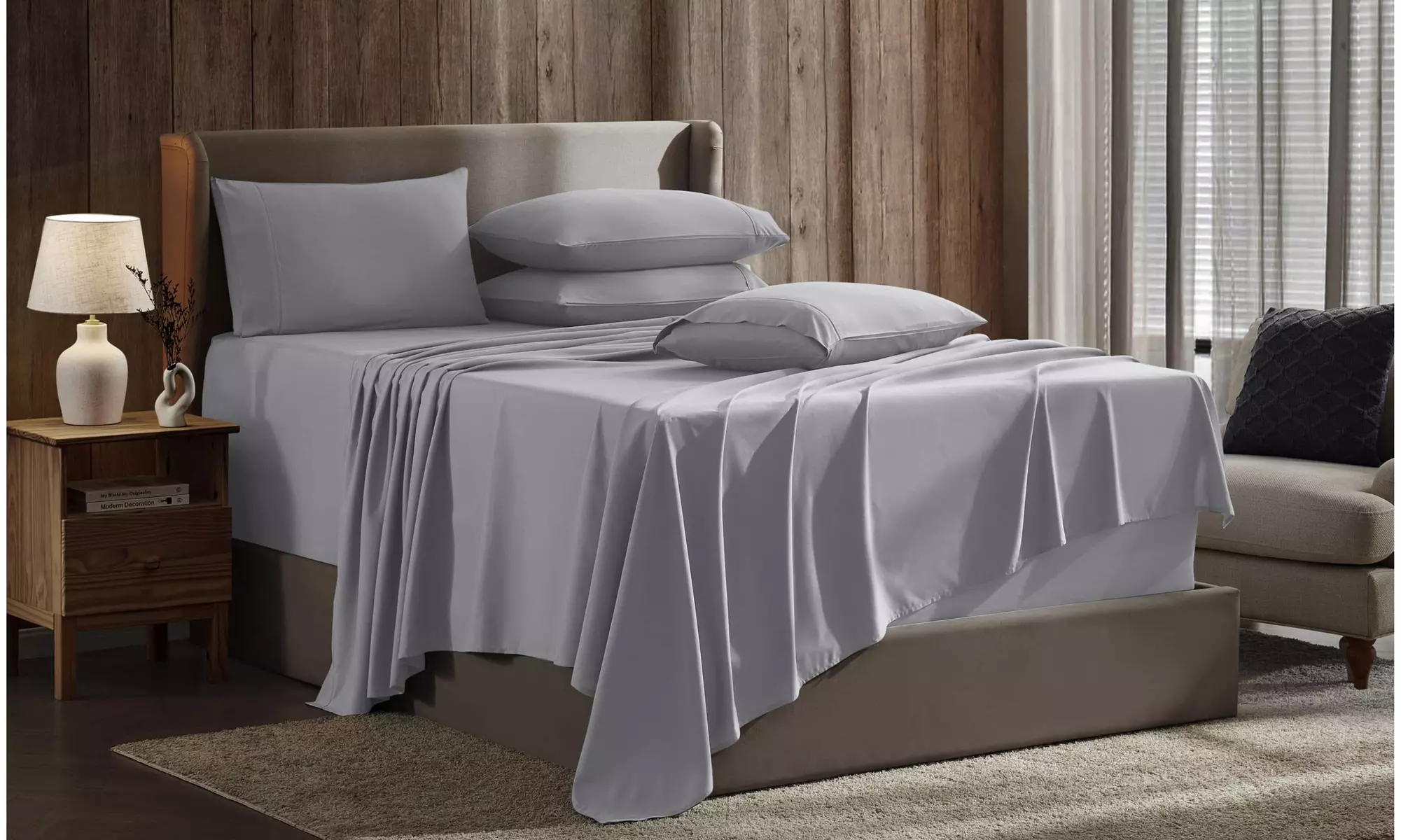 Nestl Split King Extra Soft Microfiber Deep Pocket Bed Sheet Set - 5 Piece