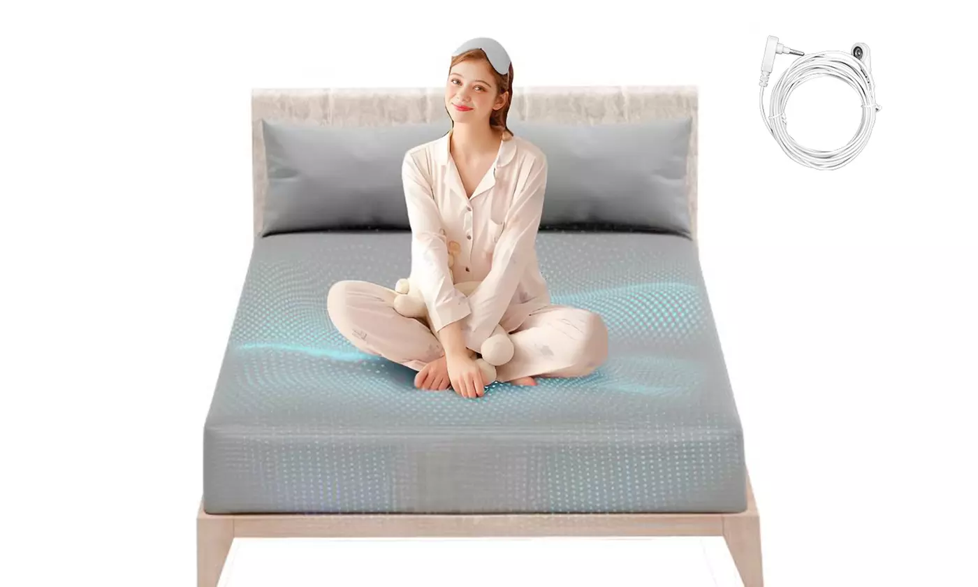 NewHome Organic Cotton Silver Fiber Grounding/Earthing Fitted Sheet