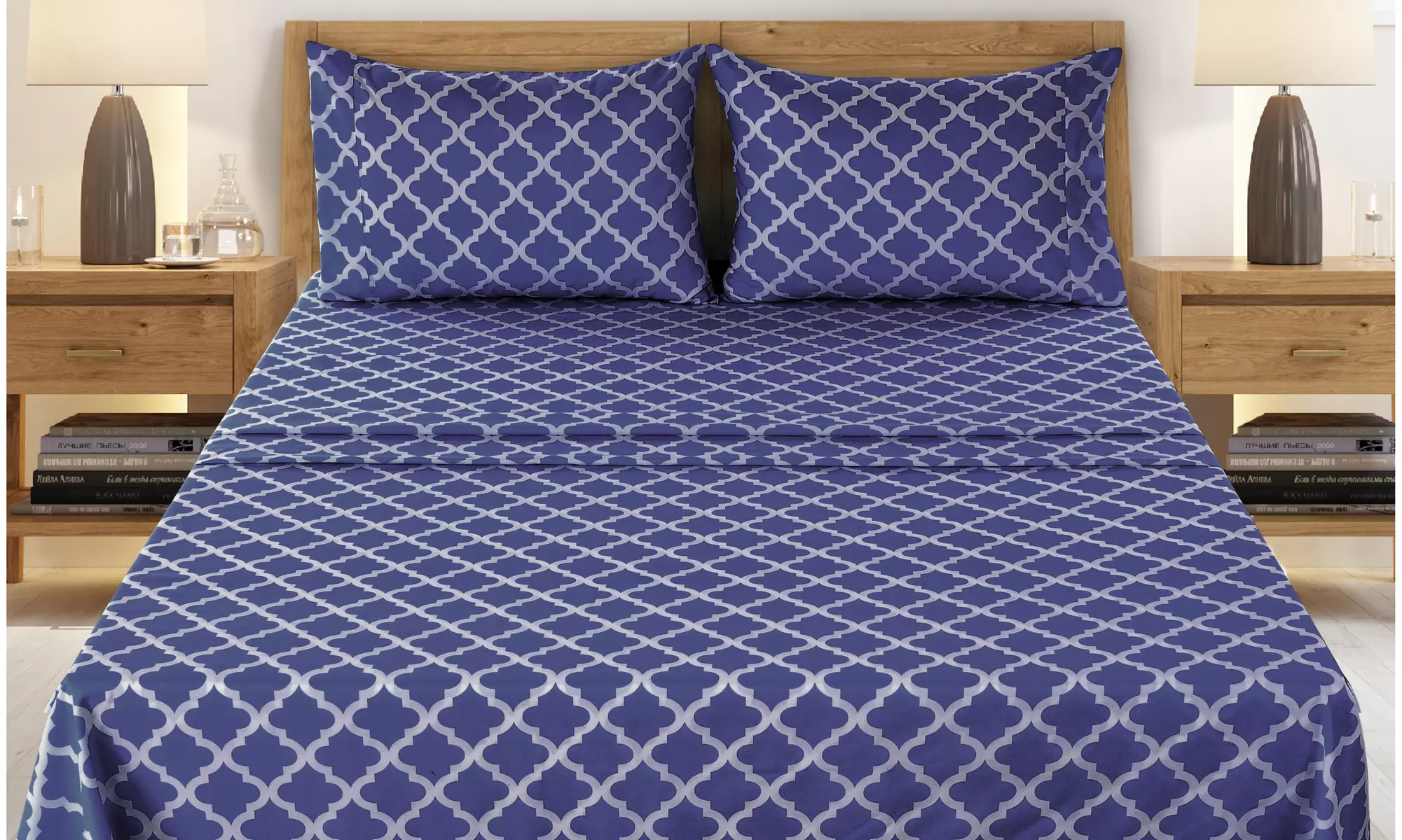 Quatrefoil 1800 Egyptian Quality Hypoallergenic Microfiber Sheet Set - Lux Decor