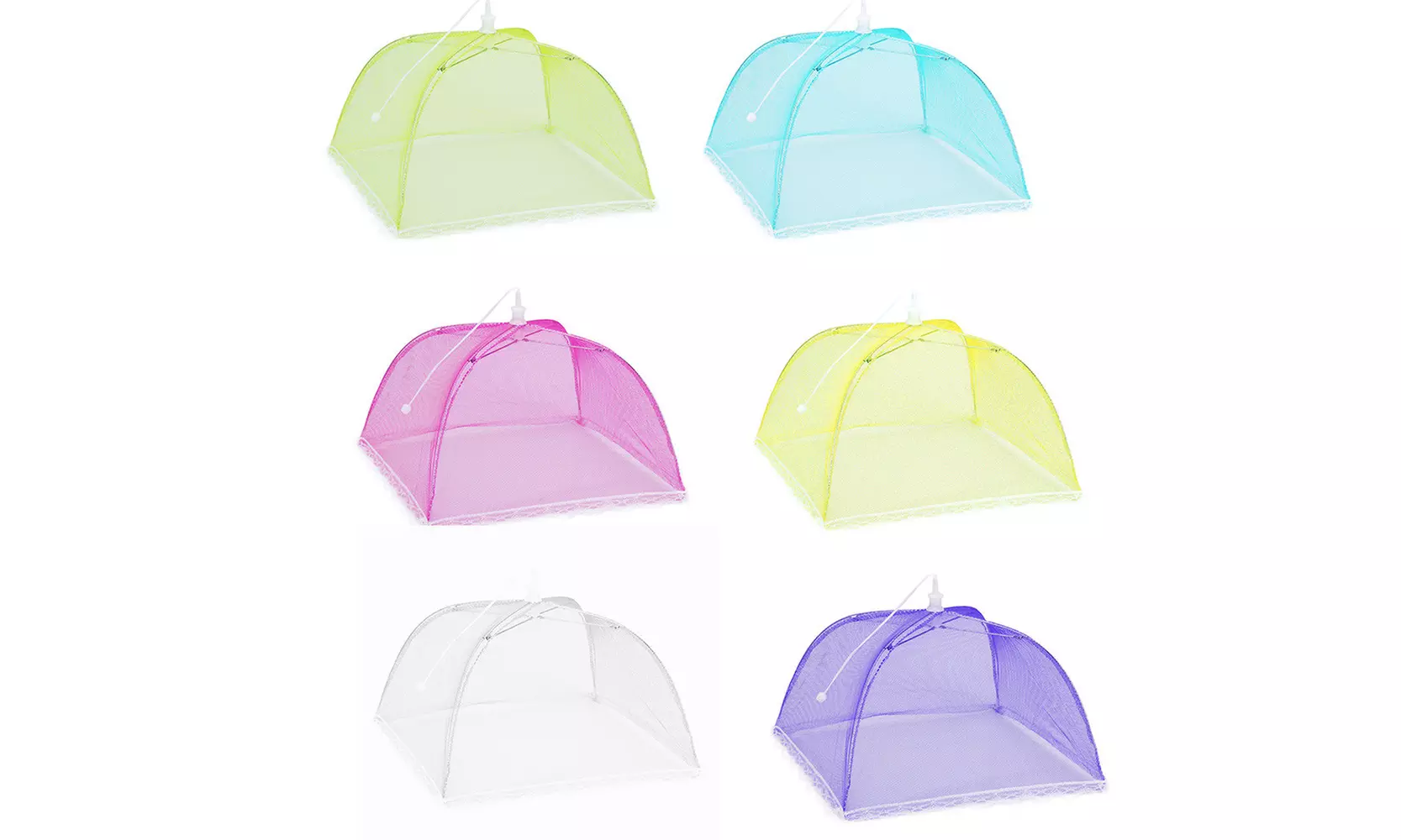 6pcs anti-fly food net cover Large Pop-Up Mesh Screen Protect Food Cover Tent - Primary Image
