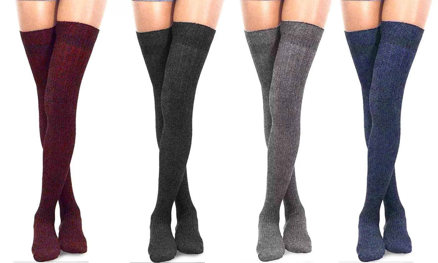 Women Thigh High Socks Over the Knee Leg Warmer Tall Long Boot Socks