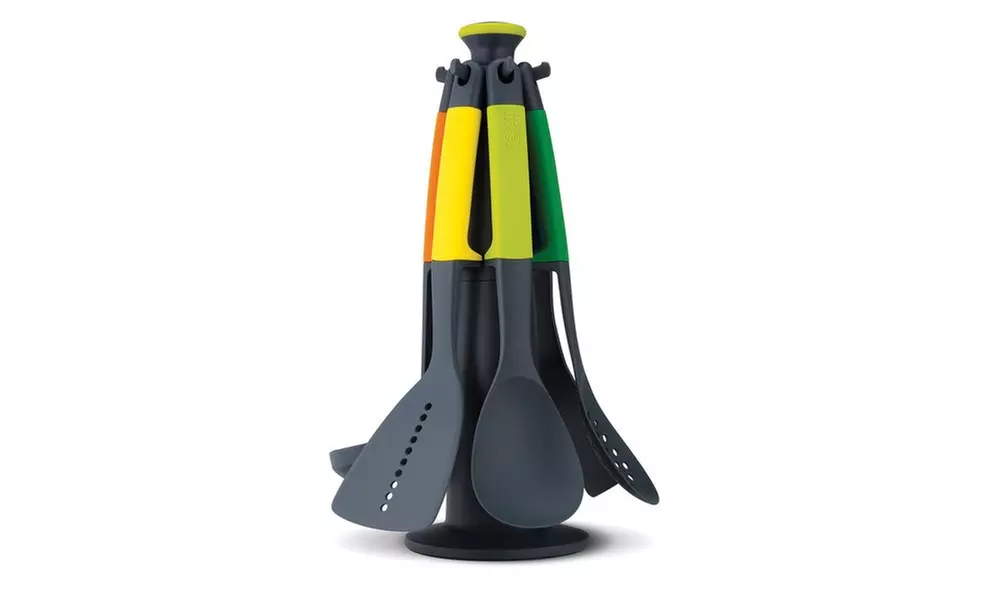 Joseph Joseph 6 Piece Kitchen Utensil Set with Storage Carousel, Brights (10118) - Primary Image