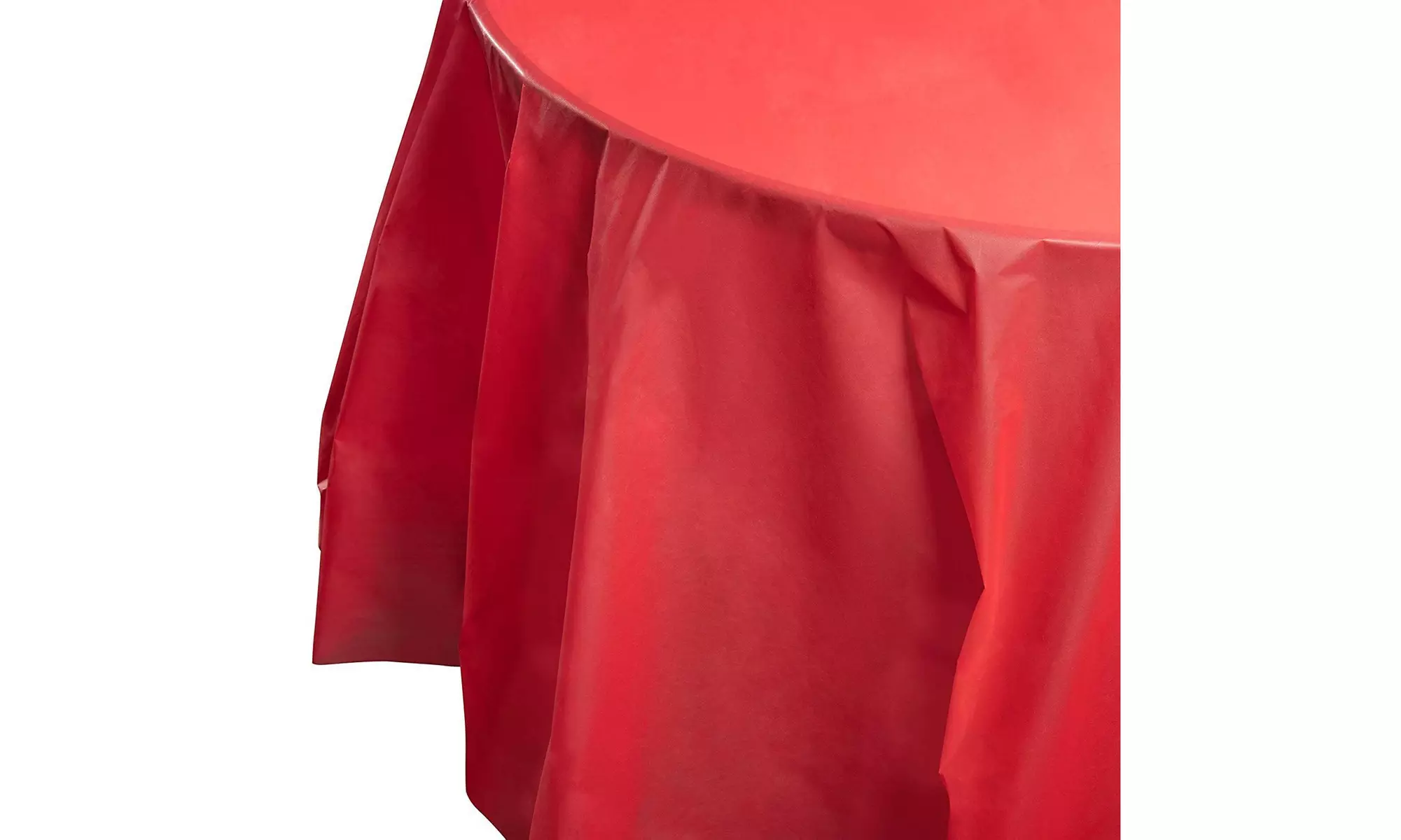 12pcs 84" Red Disposable Plastic Round Table Covers Tablecloths Party Decoration - Second Medium