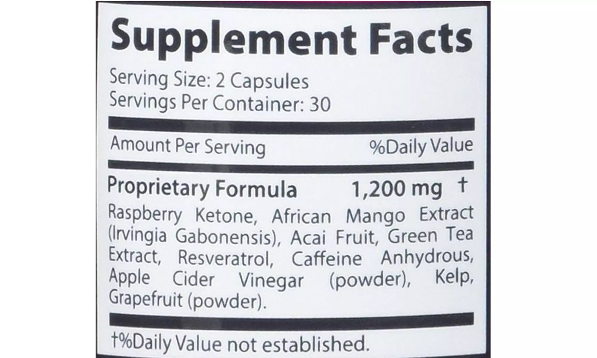 1X Pure 1200 mg Diet Weight Fat Loss 60 capsules  - Second Medium