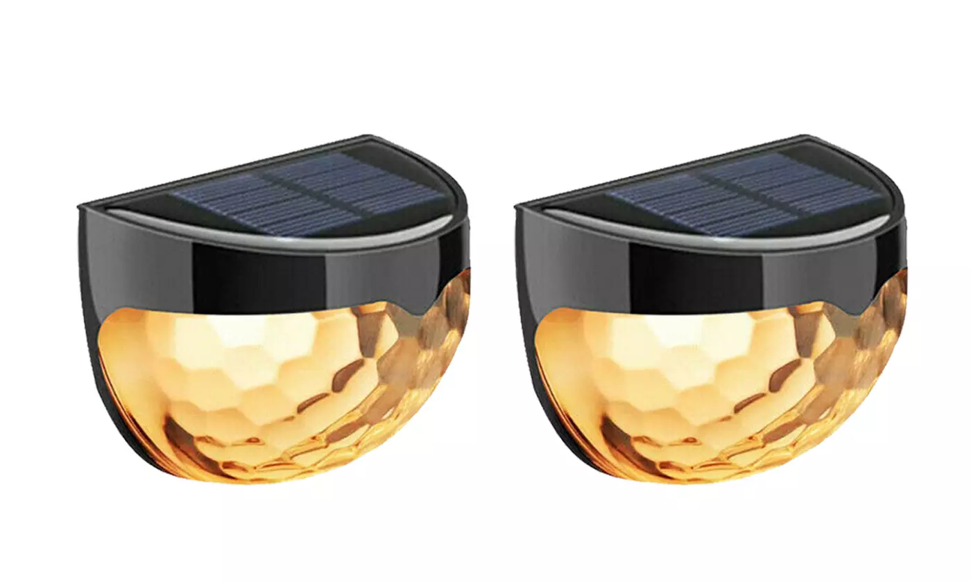 Two- or Four-Pack Solar 6-LED Wall-Mount Outdoor Lights