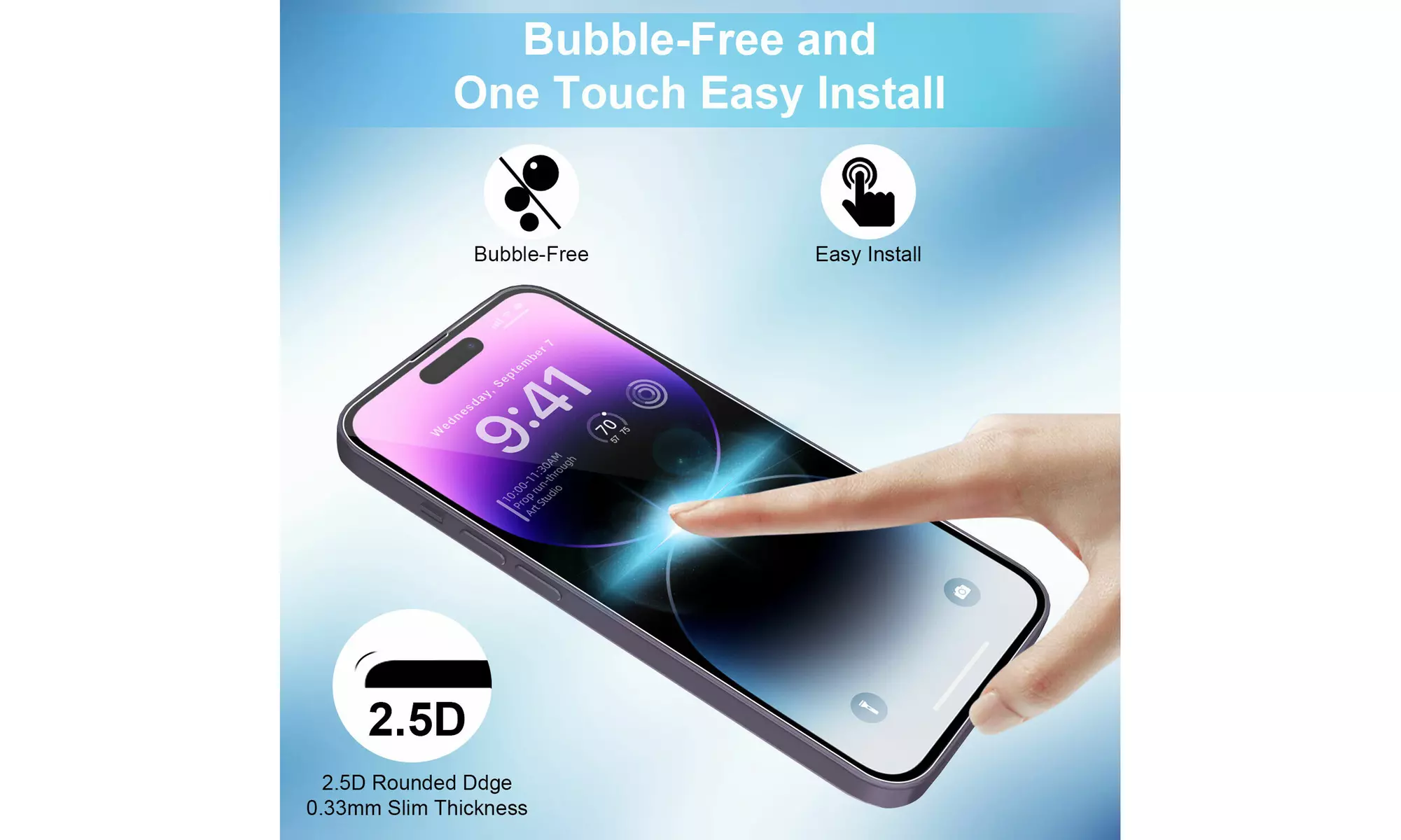 (2 Pack) Tempered Glass Screen Protectors For Apple iPhone 15 Pro Max / 15 Plus