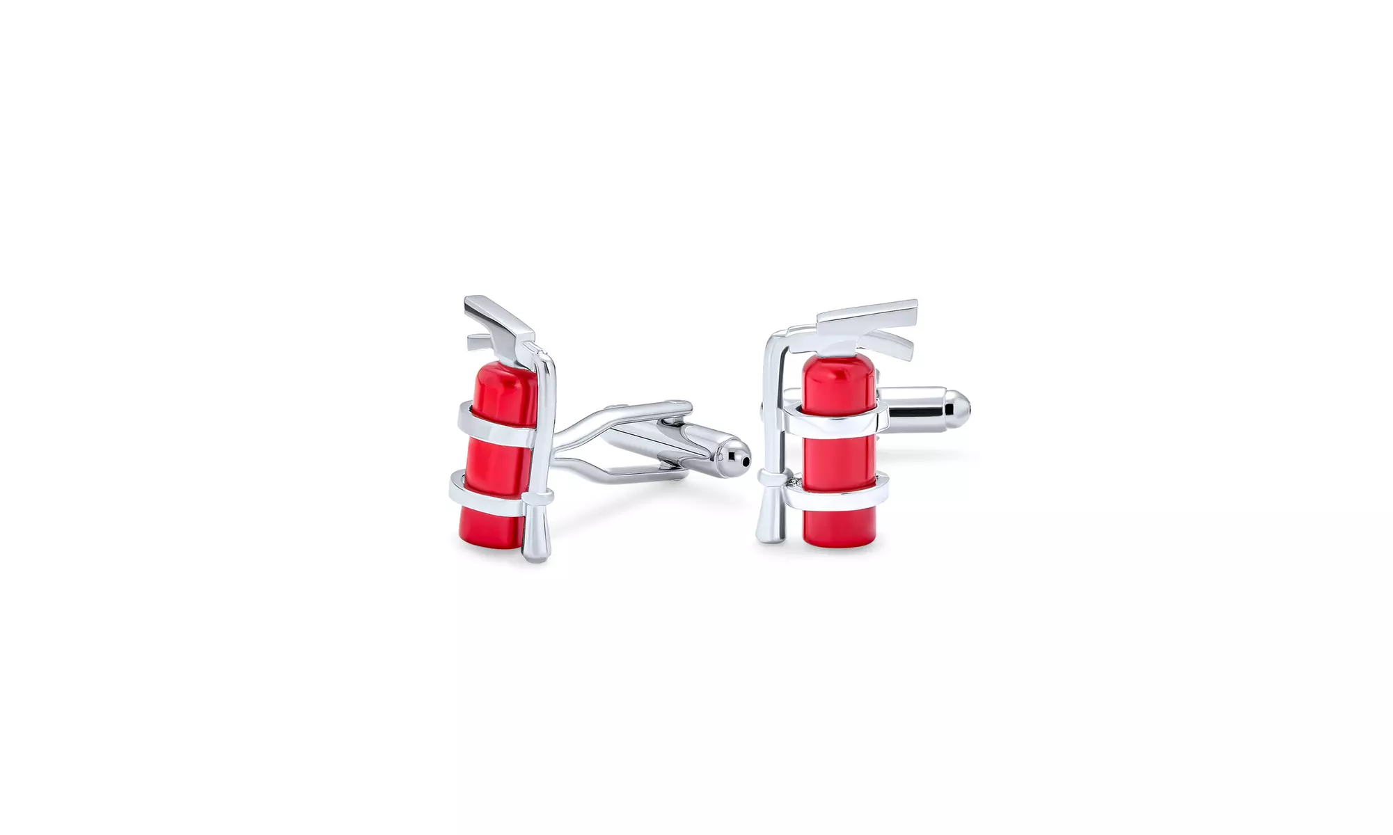 Fire Extinguisher Red Fireman Fighter Shirt Cufflinks Stainless Steel - Primary Image