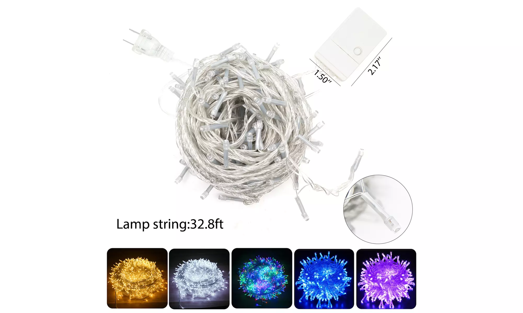 65.6Ft Fairy Lights Room Lights 200 Led USB Plug Halloween Decorations Lights