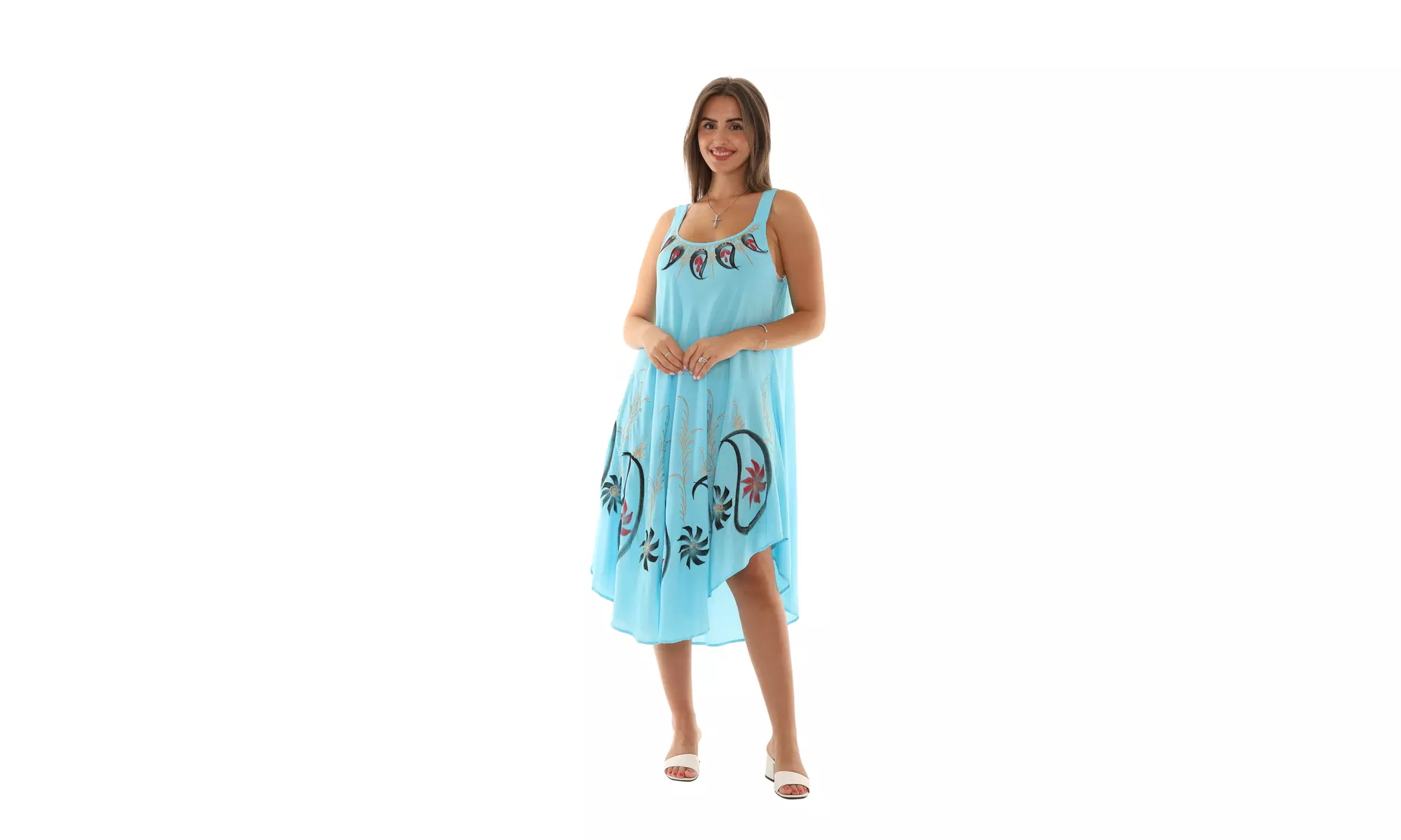 Brush Paint Skinny Strap Sleeveless Dress