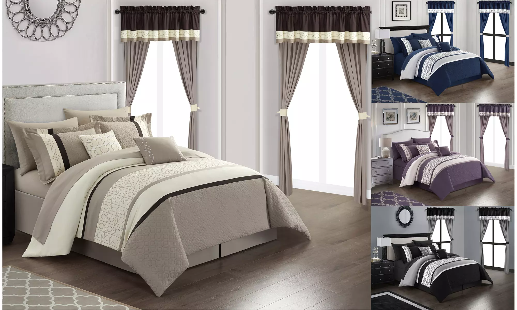 Klaris Color-Block Embroidered Bed in a Bag Sets (20-Piece) - Primary Image