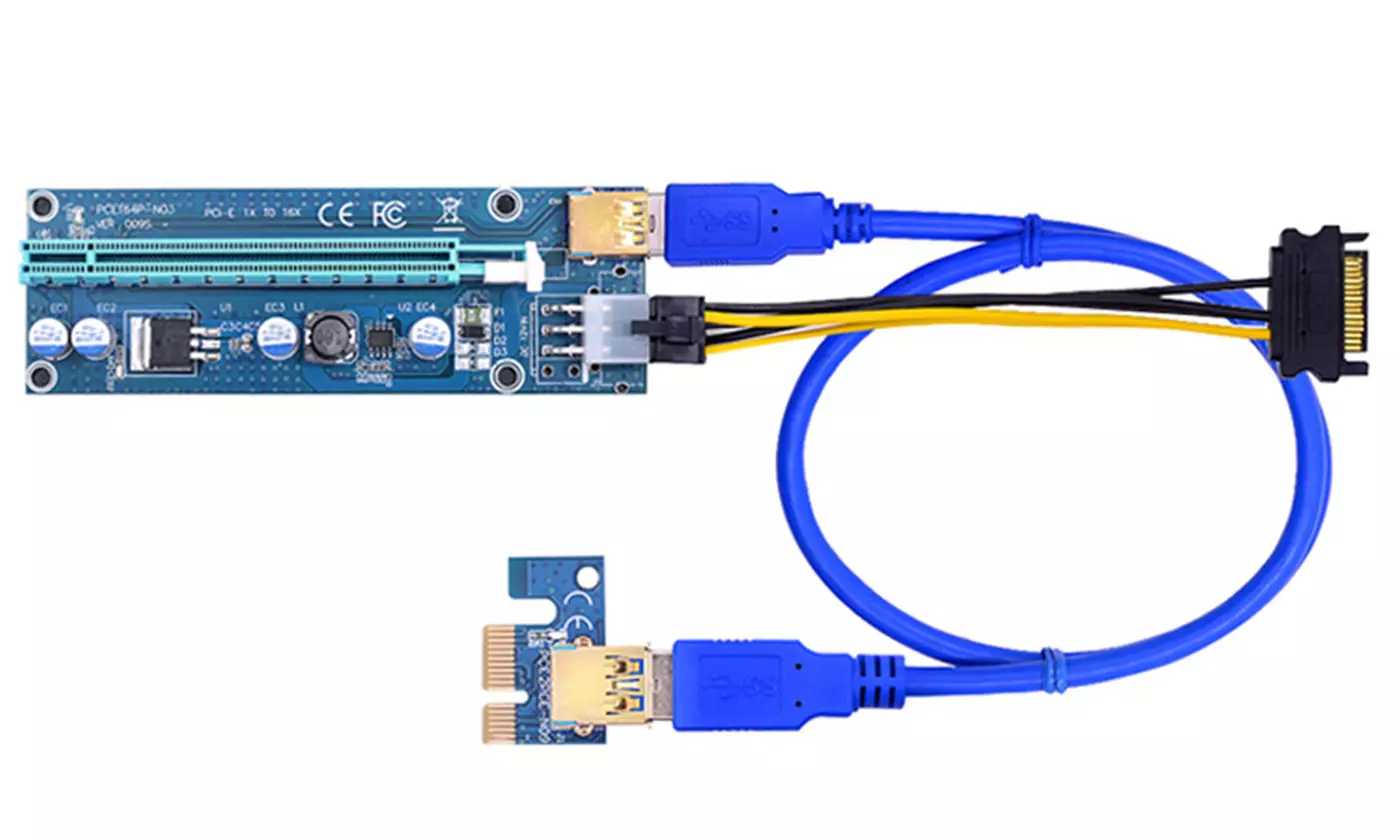 iMounTEK PCI-E PCI Express Riser GPU Mining Powered Riser Adapter Card (5-Pack) - Primary Image