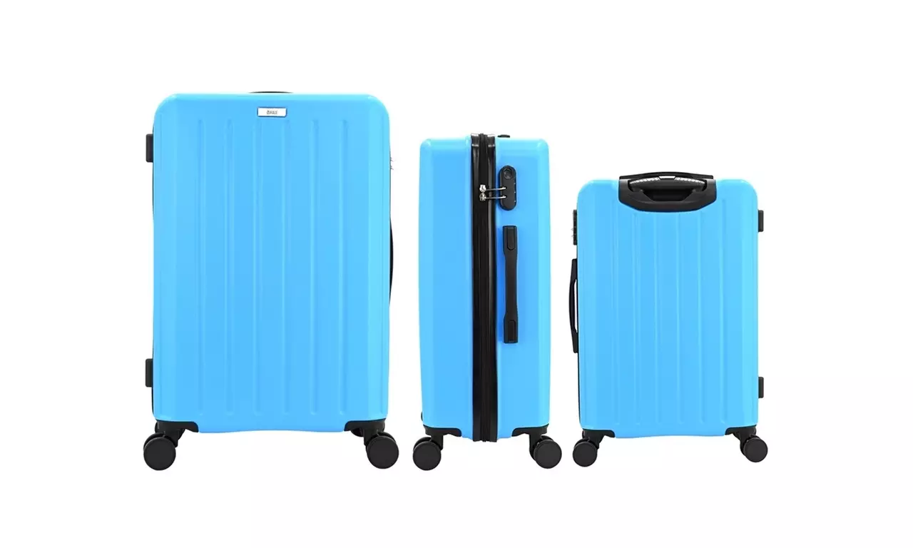 3-Piece Hardside Luggage Set with 360 Dual Spinner Wheels and Combo Lock