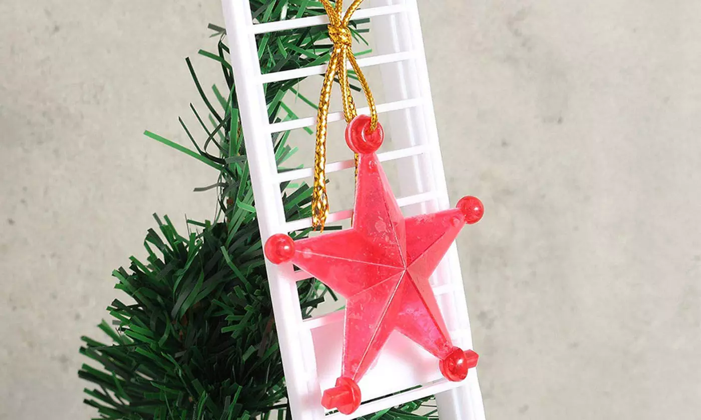 Animated Musical Jingle Bells Santa Claus Climbing Ladder Toy Christmas Gift 