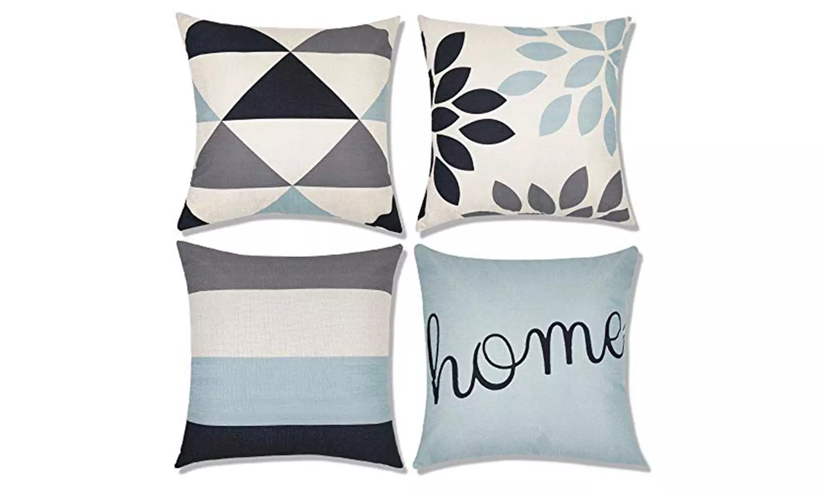 4-Pack Home Decorations Cotton Linen Pillow Cover Set (Insert Not Included)