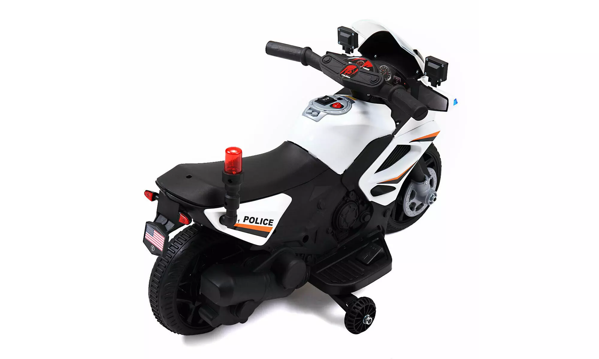 6V Kids Motorcycle Powered Electric Ride On Toy Car w/ 2 Training Wheels White - Second Medium