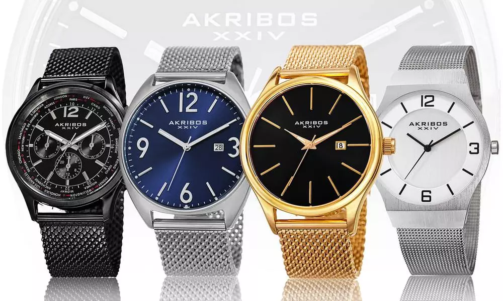 Akribos XXIV Men's Stainless Steel Mesh Collection - Primary Image