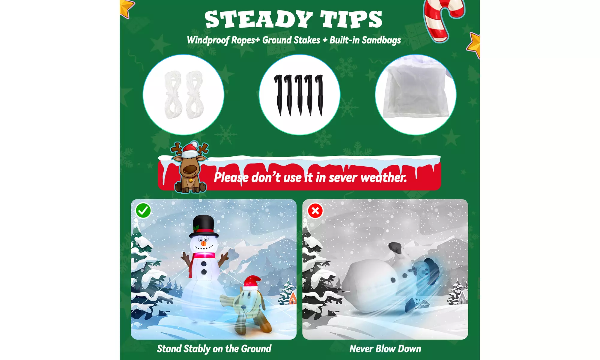 Costway 6 FT Tall Inflatable Snowman and Dog Set Christmas Decoration LED Lights