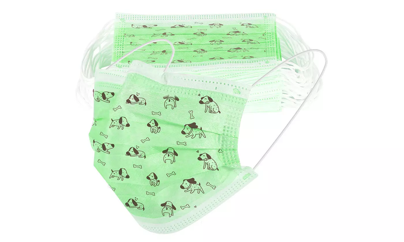 Kids 3-Ply Disposable Protective Face Masks for Boys & Girls (50-Pack)