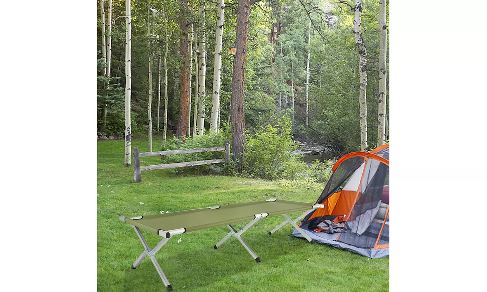 Portable Lightweight Folding Camping Cot with Carrying Bag  - Primary Image