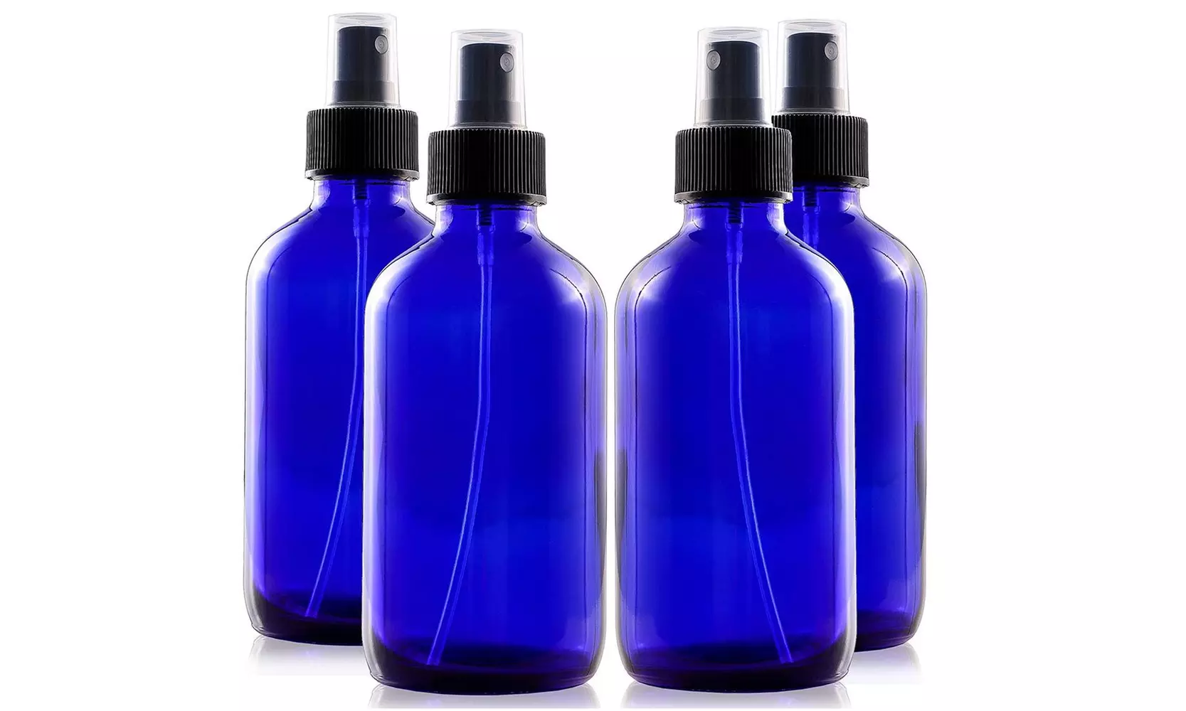 4-Pack Blue Glass 16 Ounce Essential Oils Atomizer Pump Spray Misting Bottles - Primary Image