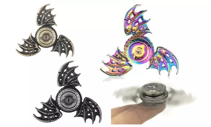 Flying Dragon Wings Eye Fidget Hand Spinner Zinc Alloy Metal Rainbow Gold Silver - Primary Image