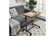 Costway Set of 2 Overbed Rolling Table Over Bed Laptop Desk Tilting Top Natural - Second Medium