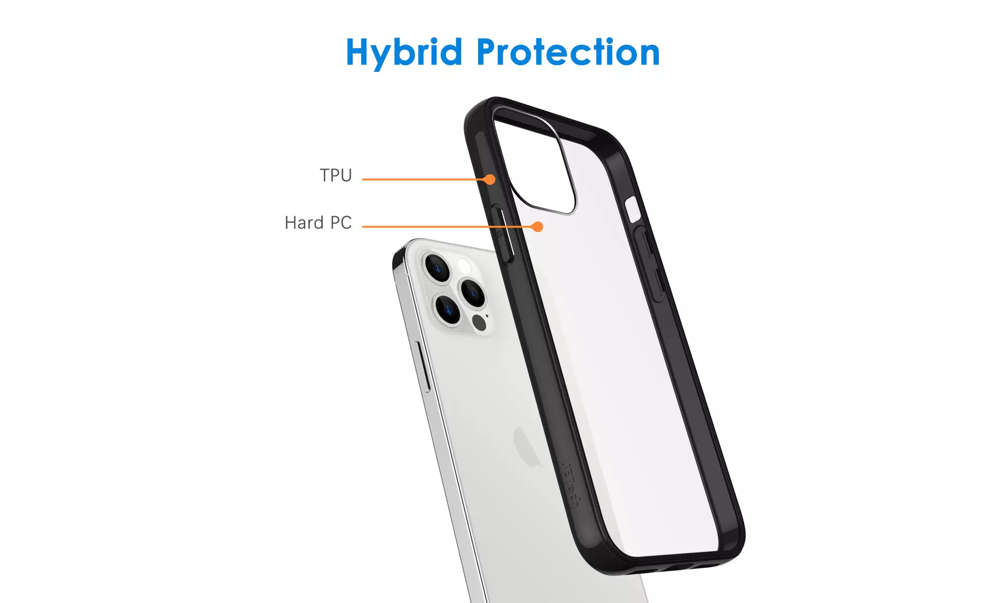 JETech Case for iPhone 12/12 Pro 6.1-Inch Shockproof Bumper Cover Clear Back