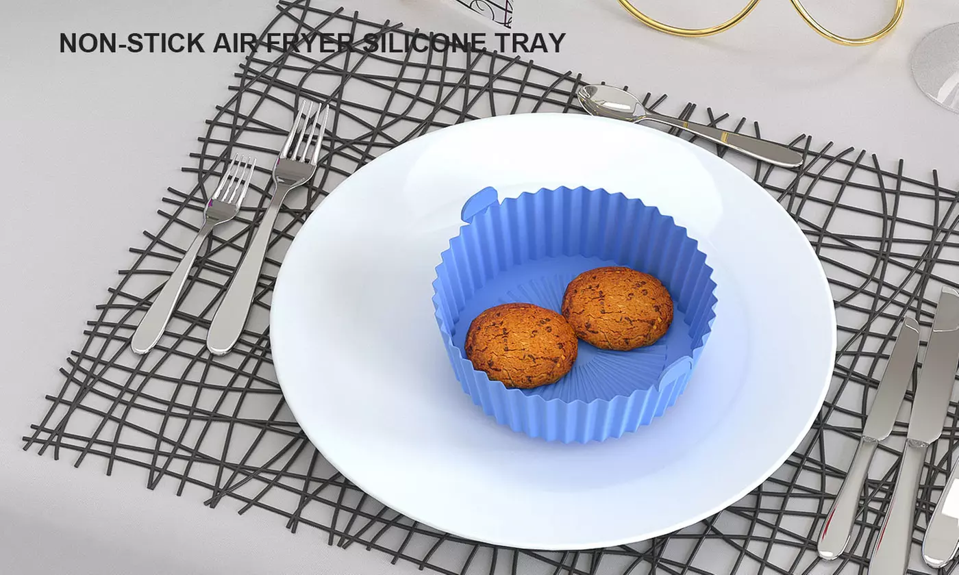 Silicone Air Fryer Tray Basket Non-Stick Safe Oven Baking Tray Reusable Kitchen