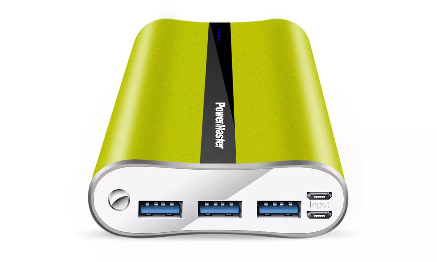 PowerMaster 20,000mAh LED Triple-USB Power Bank with Smart Charging