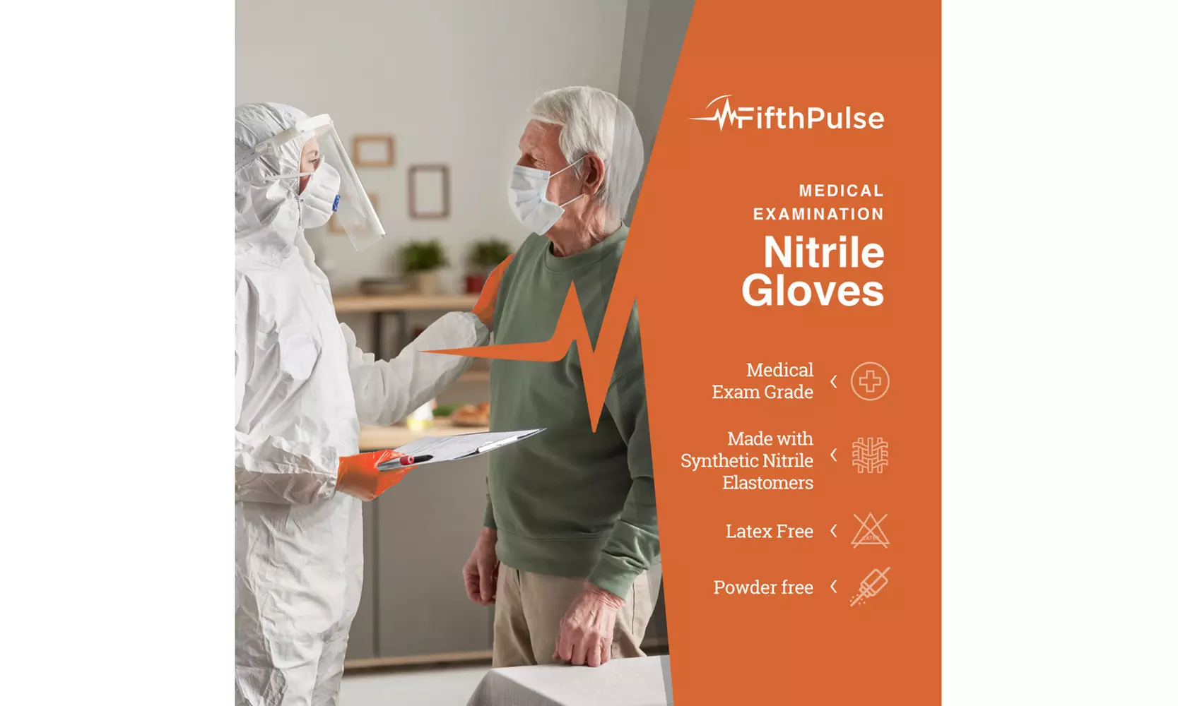 Fifth Pulse Nitrile Exam Latex Free & Powder Free Gloves - Box of 100