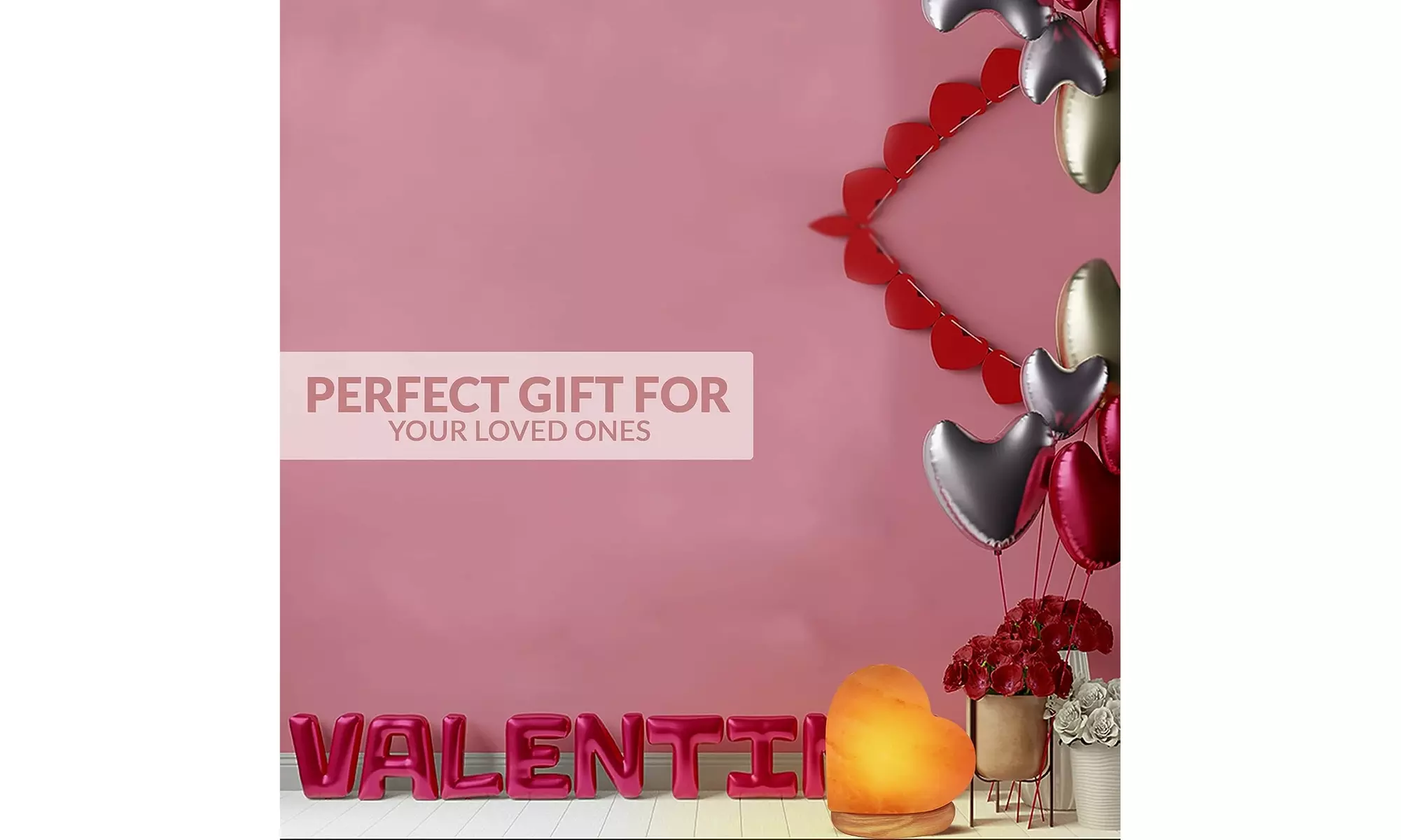 Natural Himalayan Multicolor Pink Salt Lamps, Heart Shape - USB Plug-in - Second Medium