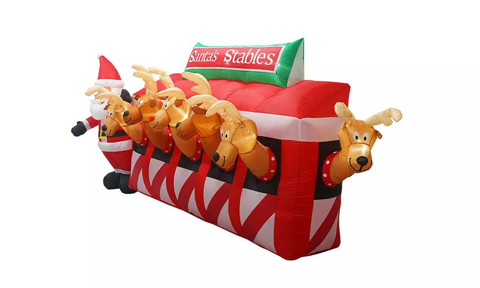 12ft Christmas LED Inflatable Reindeer Stable - Second Medium