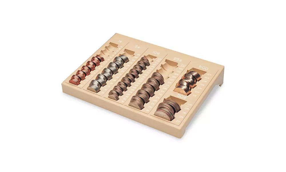 Mmf Industries One Piece Plastic Countex Ii Coin Tray W/6 Compartments - Primary Image