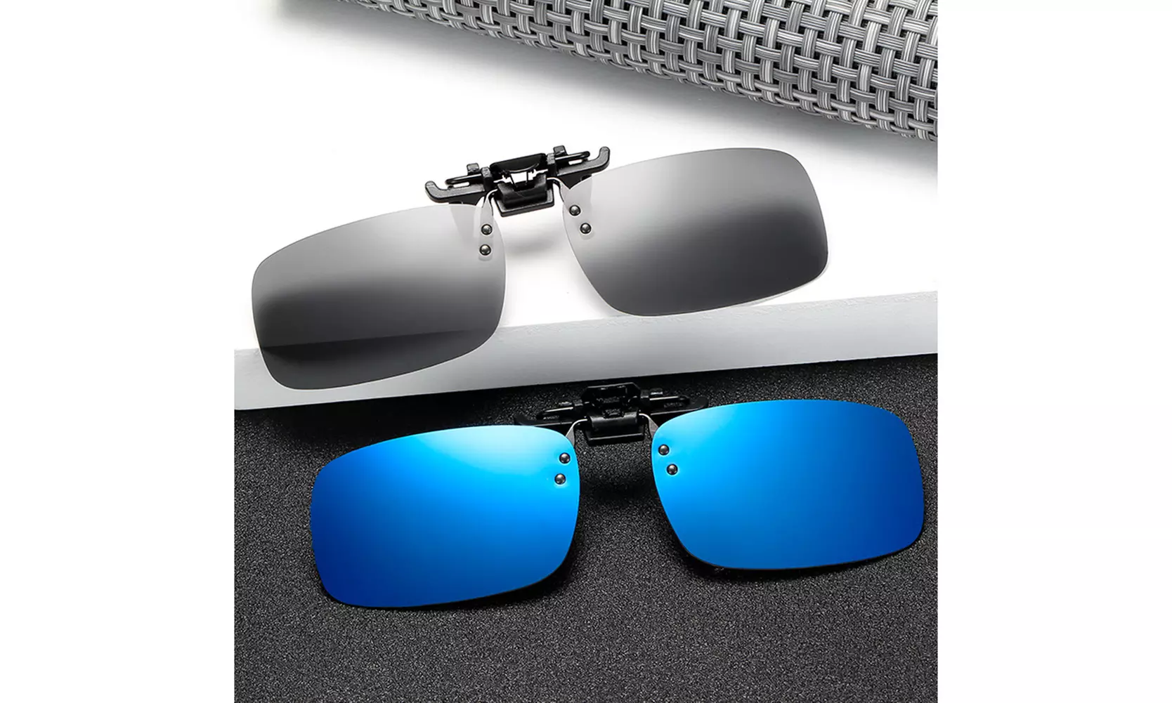 US 2-4 Pc Flip Up Clip On Sunglasses Glasses Polarized Night Vision Driving Box