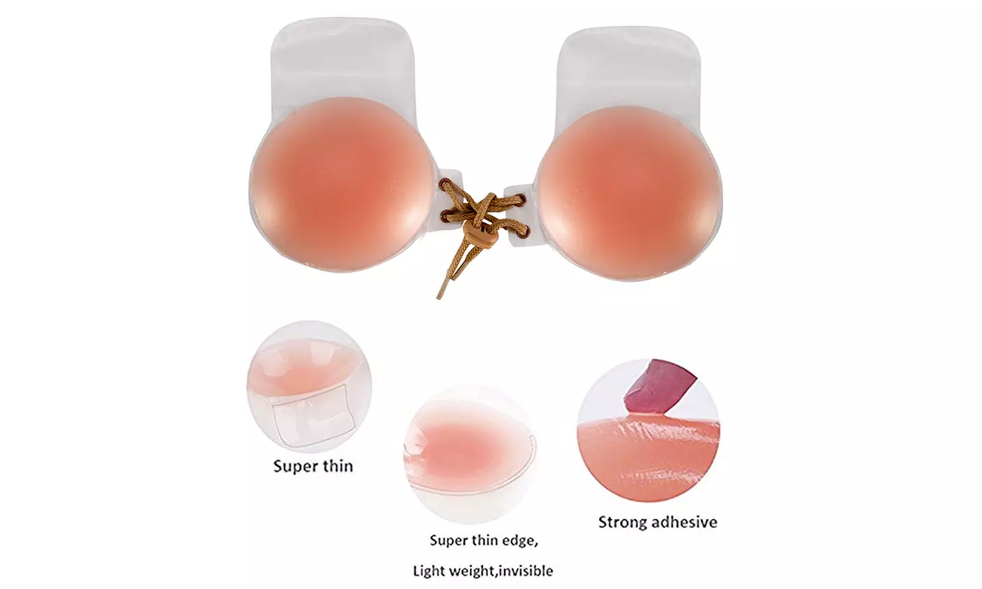 Silicone Invisible Gel Bras Sticky Strapless Nipple Cover Push-Up Bras 