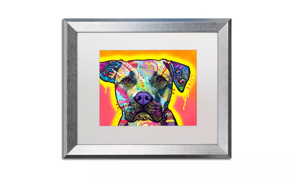 Dean Russo 'Drip Love' Matted Silver Framed Art - Second Medium