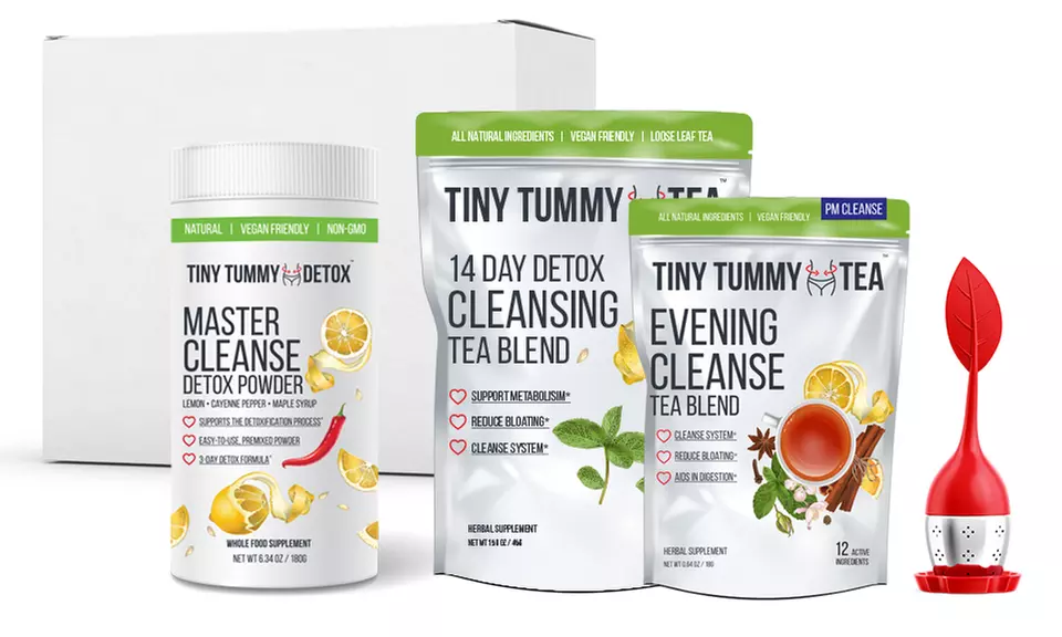 Detox in a Box Tea and Master Cleanse Set with Tea Infuser
