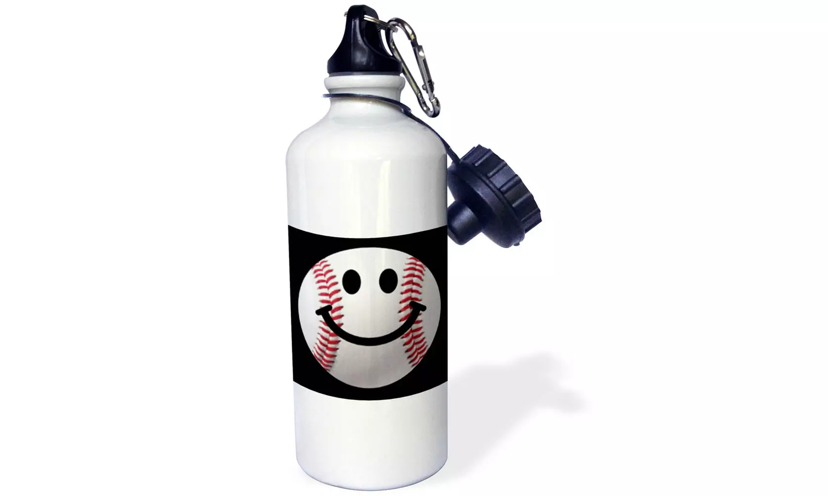  Water Bottle Baseball Smiley Face Sporty Sports fan smilie red and white ball  - Primary Image