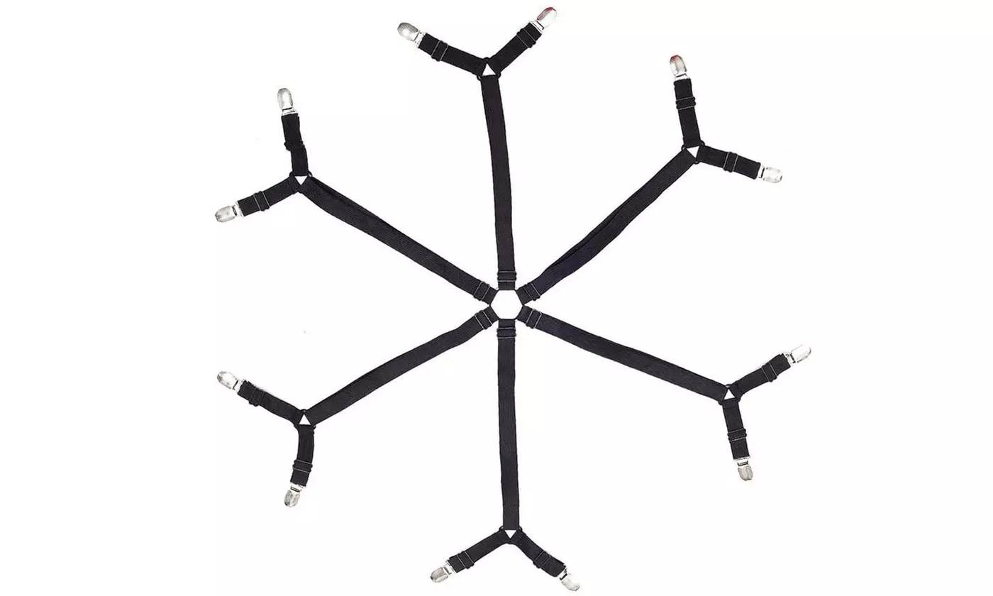 4 PCS Triangle Suspenders Gripper Holder Straps Clip for Bed Sheets Mattress