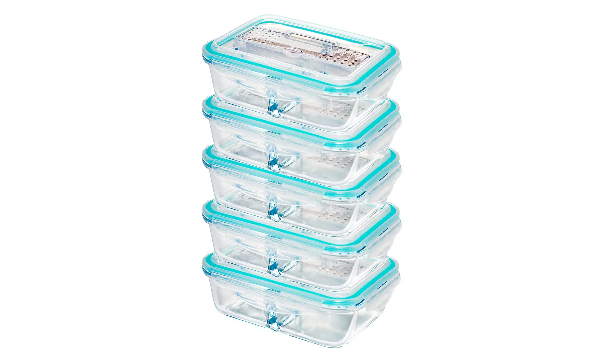 Borosilicate Glass Meal Prep Containers with Snap Locking Lids (1-3or 5 Pack)