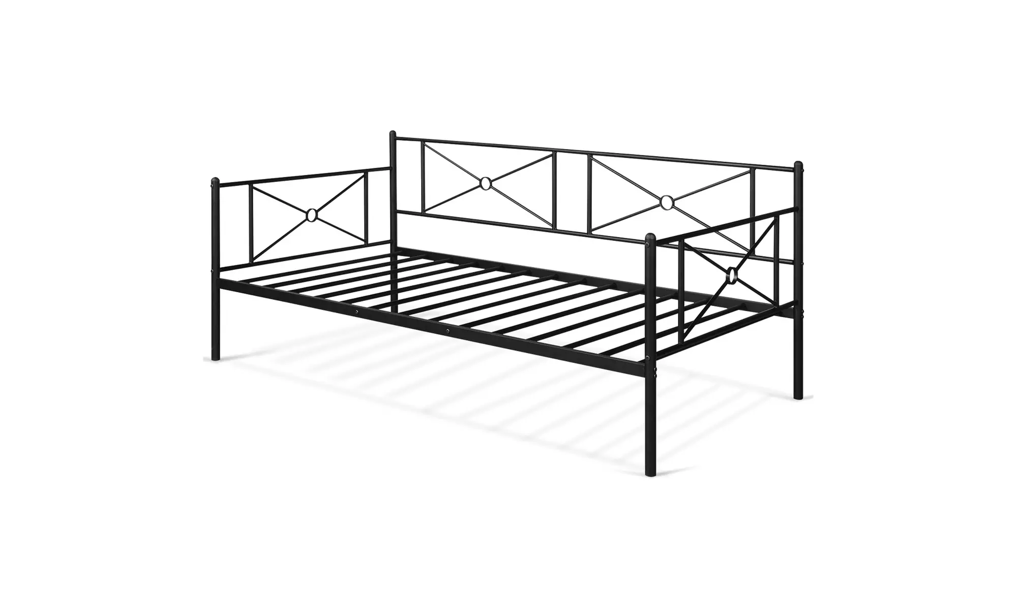 Costway Twin Metal Daybed Frame with Slat- Platform Sofa Bed for Living Room