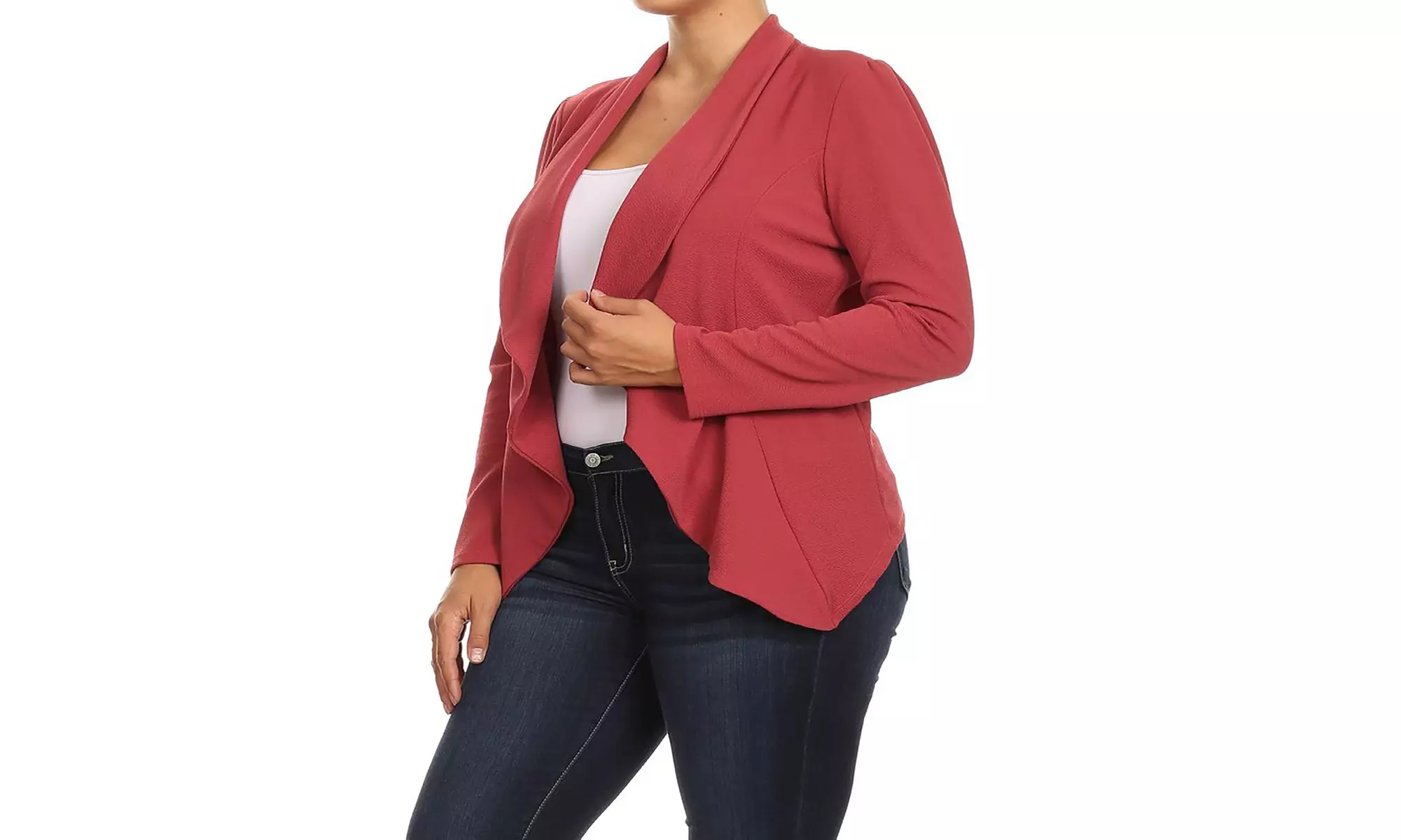 MOA Collection Womens Open Front Blazer with Plus Size