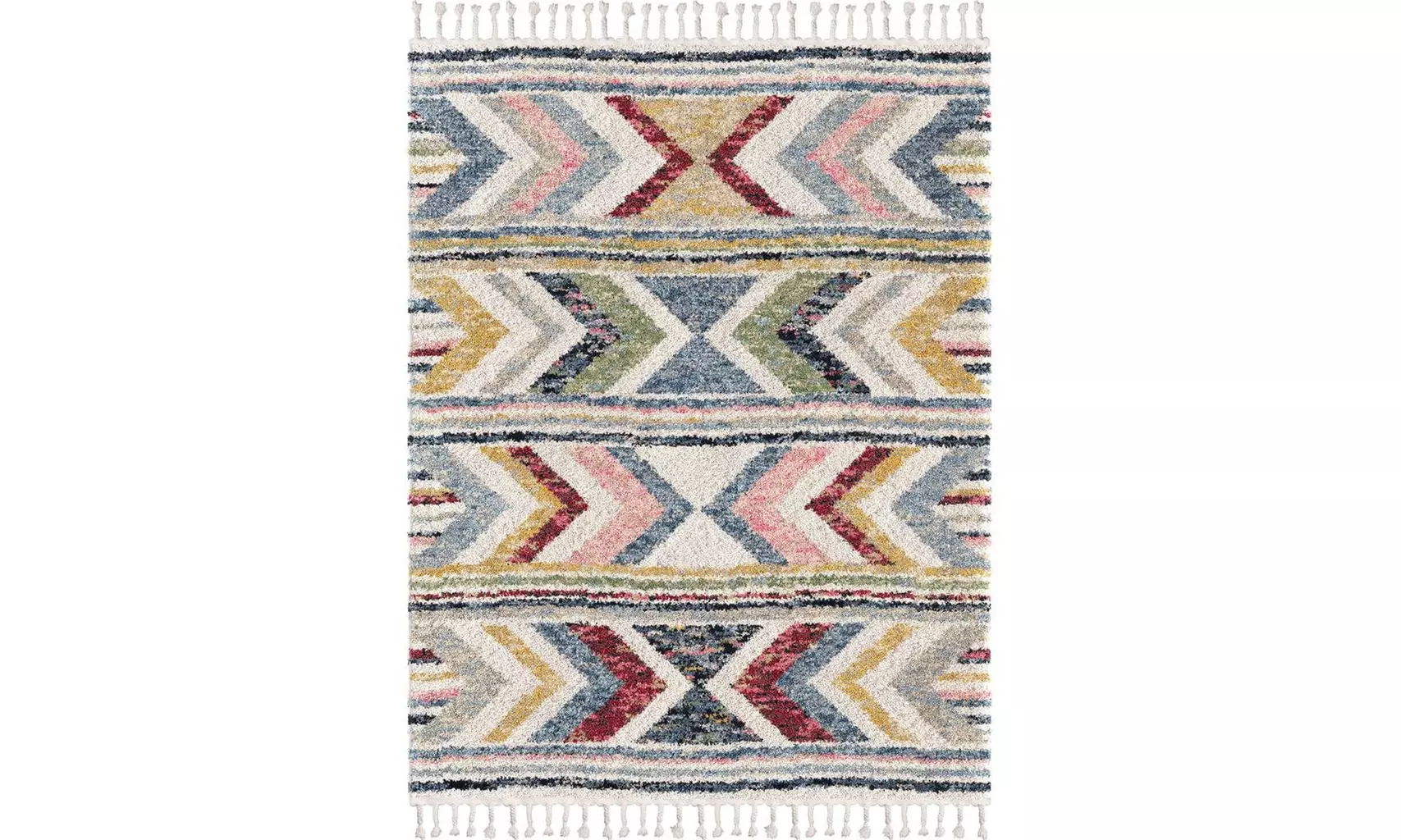 Orian Rugs Saffron Sahara Cream Area Rug with Braided Fringe (5'3" x 7'6") - Primary Image