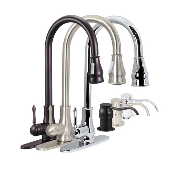Single Handle With Spray Soap Pump Kitchen Sink Faucet