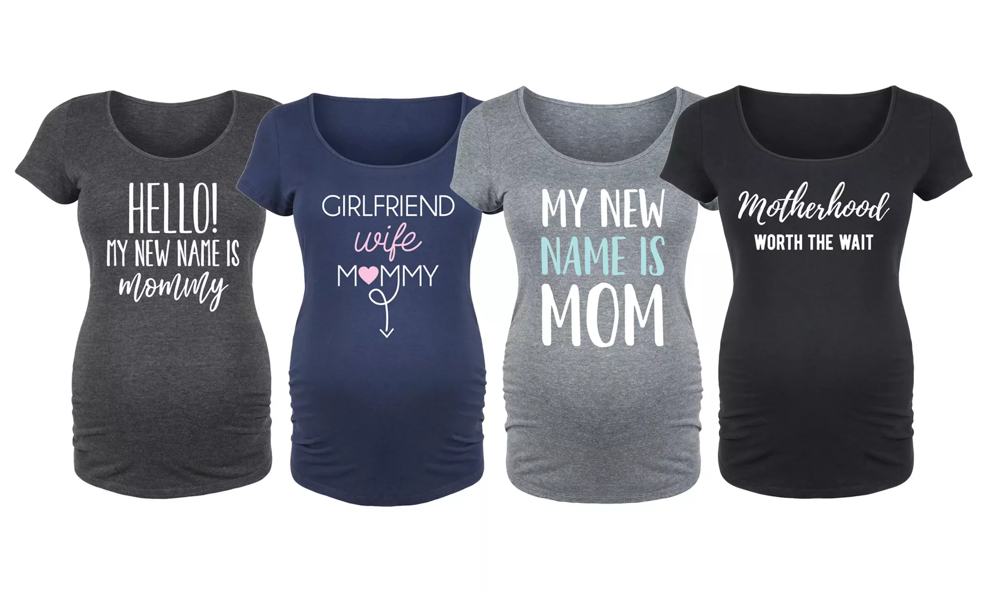 Bloom Maternity: My New Name is Mom Scoop Neck Tees - Primary Image