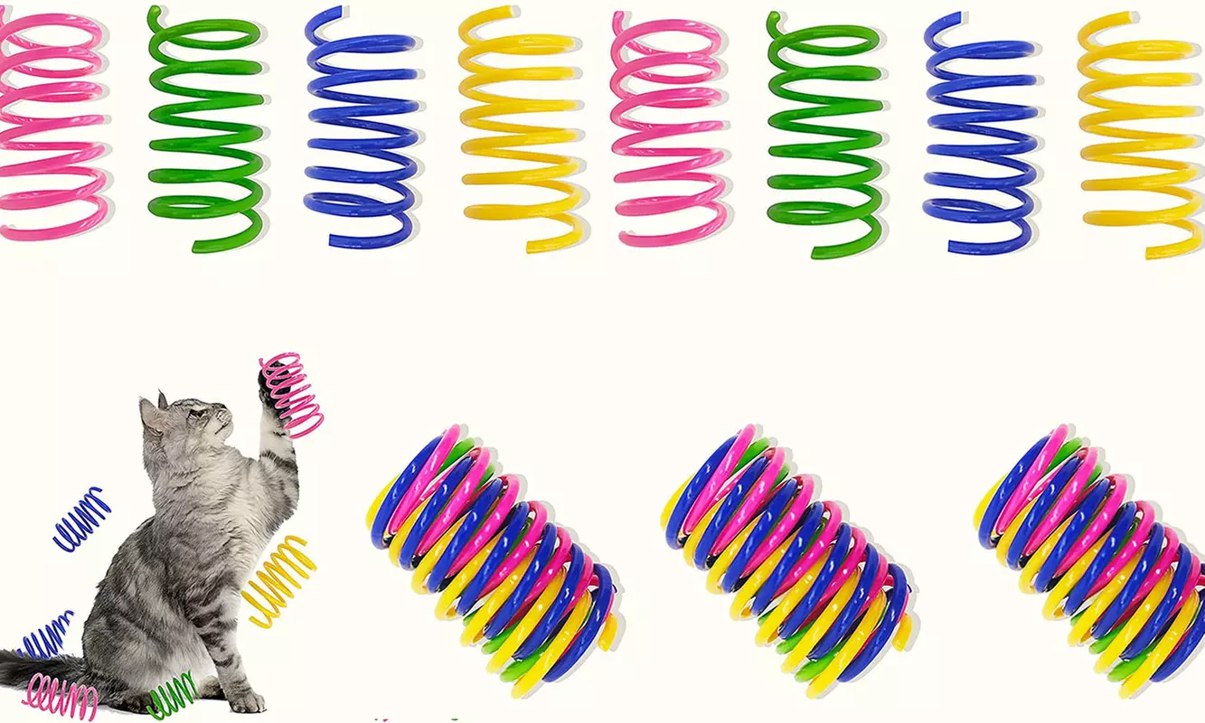 40 Pack Plastic Spring Coils Interactive Toys for Cats and Kittens - Primary Image